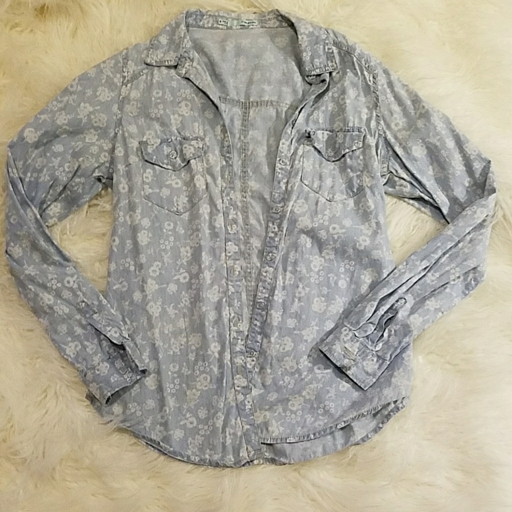 Flower denim top